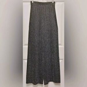 Forever 21‎ Wide Leg High Rise Black Metallic Pinstripe Palazzo Women's Med GUC